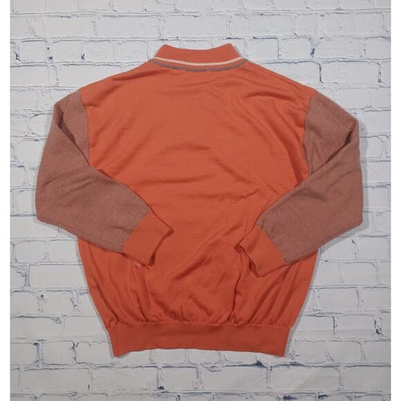 PING Sweater Mens Size L 105 Orange Korean Release Wool 1/4 Zip - Picture 5 of 5